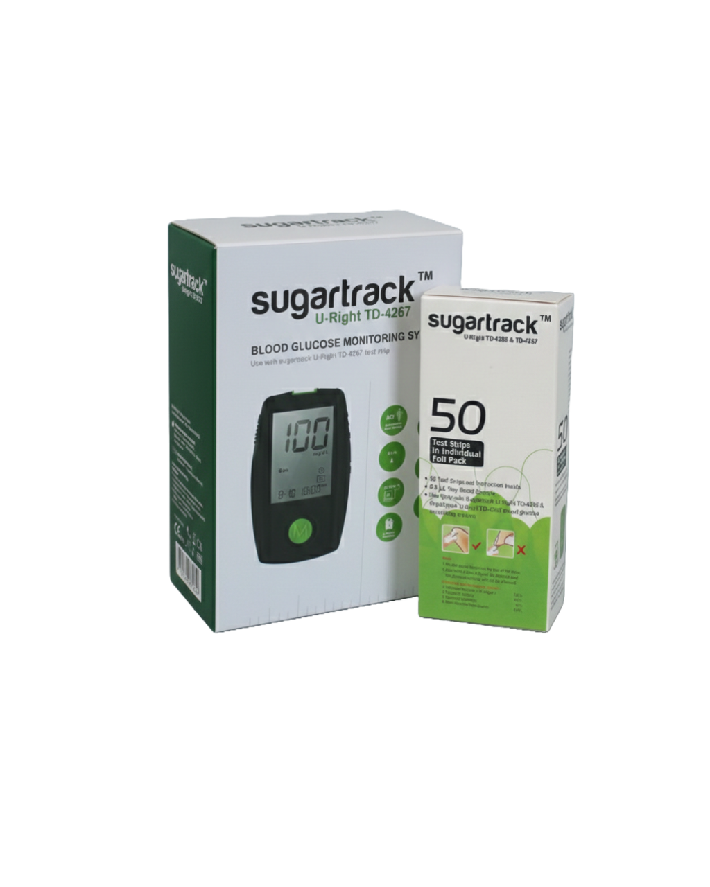 Sugartrack Blood Glucose Monitor | 50 Strips (Foil Pack)