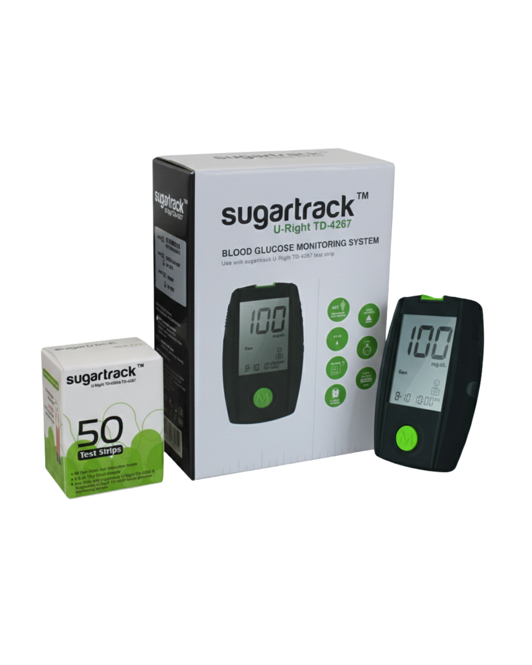 Sugartrack Blood Glucose Monitor | 50 Strips (Vial Pack)